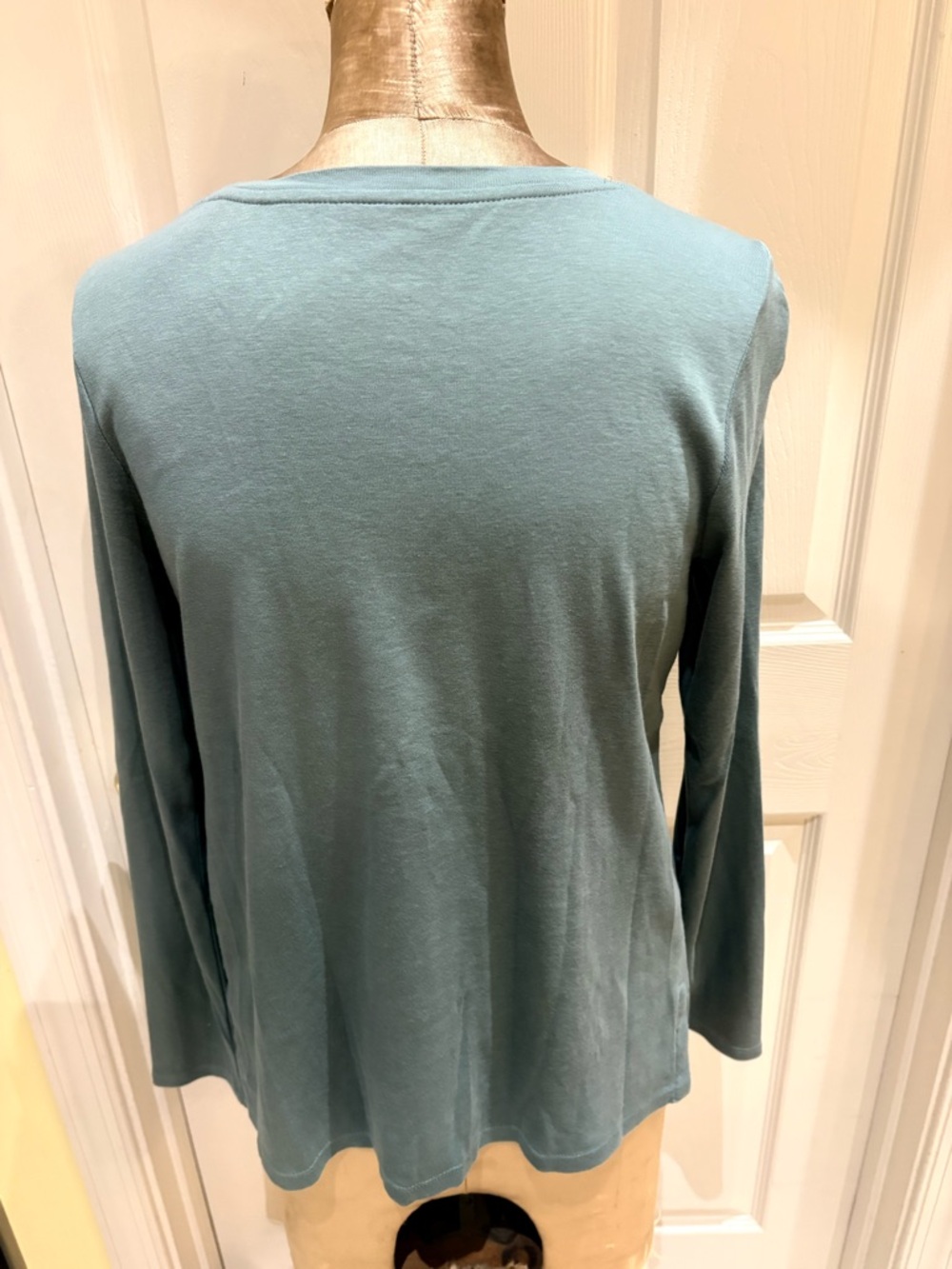 J. Jill Long-Sleeve Crewneck Top in Dusty Teal - Picture 3 of 9